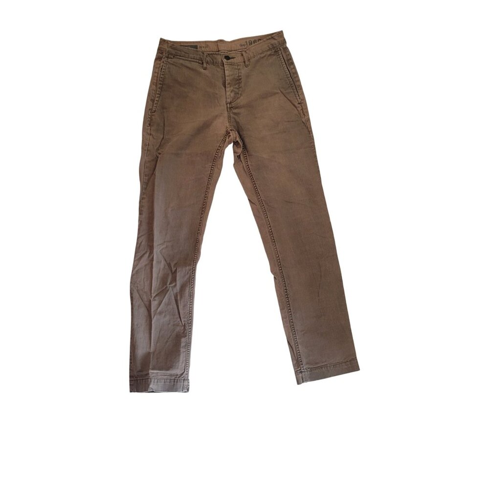 Gap 1969 Slim Fit Mens Pants 29x30 Beige Cotton Casual Trousers